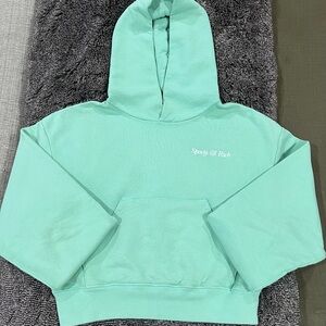 Authentic Sporty and Rich Mint Green Cropped Hoodie!